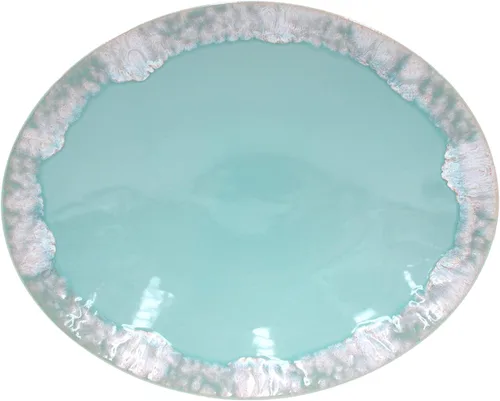 Vista 10 de Casafina Plato de cerámica de cerámica de 11 pulgadas, colección Taormina, aguamarina, apto para microondas y lavavajillas, acristalamiento seguro