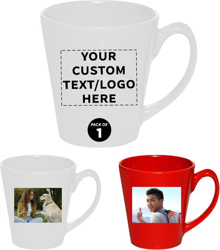 Vista 21 de DISCOUNT PROMOS Taza de café con leche de cerámica brillante personalizada de 12 onzas, juego de 10/50/100 unidades personalizadas, paquete a