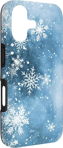 Vista 3 de Funda para iPhone 17 con diseño de copos de nieve con diseño de cristales helados