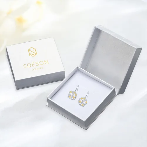 Vista 7 de Aretes de plata de ley 925 con diseño de margarita, para amantes de la paz, joyería para adolescentes y niñas, regalo de graduación, Plata de ley