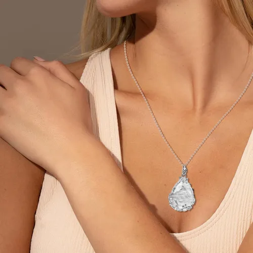 Vista 4 de ZPMMPZ Waterdrop Pendant Necklace for Women Girls Teardrop Necklace Natural Stone Teardrop Necklace Jewelry Gifts for Mom Mother's Day Birthday
