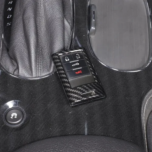 Vista 4 de Funda para llavero Chevy Corvette C6, 2005-2013, protección inteligente para llave remota, patrón de fibra de carbono