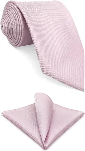 Vista 16 de S&W SHLAX&WING Conjunto de corbata de color sólido y pañuelo de bolsillo para hombre A80.