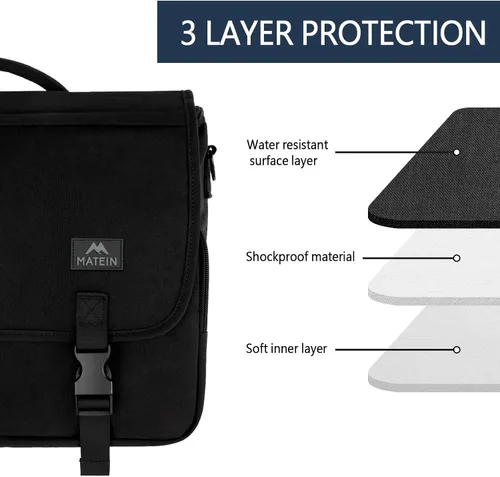 Vista 3 de MATEIN Bolsa de mensajero para hombre, bolsa cruzada de 15.6 pulgadas, mochila de trabajo, mochilas de viaje médicas acolchadas impermeables