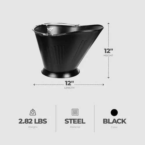 Vista 3 de Panacea Productos Blk Chimenea Carbón Hod, Sin Tamaño, Negro
