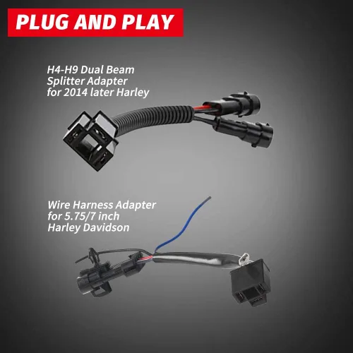 Vista 8 de Faro delantero de luz LED de 7 pulgadas para motocicleta compatible con Harley Davidson Street Glide, Road King, Electra Glide, Fat Boy, Heritage