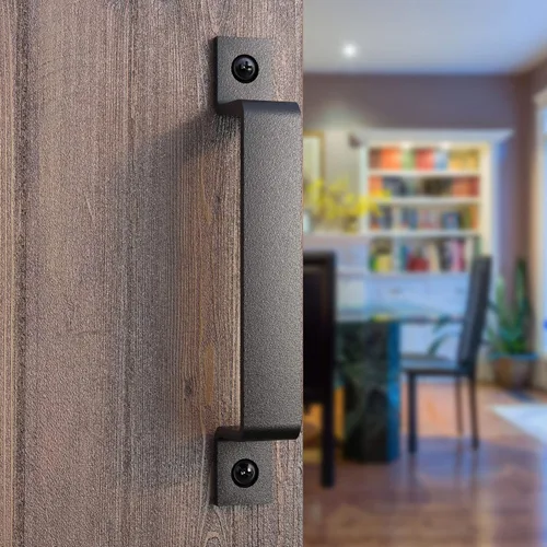 Vista 8 de Tirador Clásico de Puerta – Tirador de Acero Resistente para Portones, Puertas de Granero, Cercas Exteriores, Negro, 7 Pulgadas