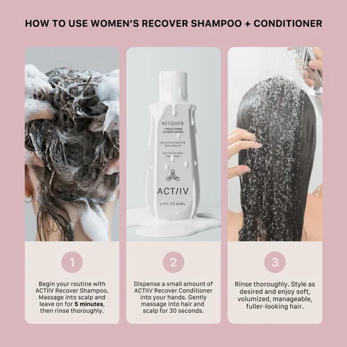 Vista 4 de ACTIIV Recover Travel Duo para mujer Apoya la apariencia de un cabello más completo y saludable, a base de plantas, seguro para el color, vegano
