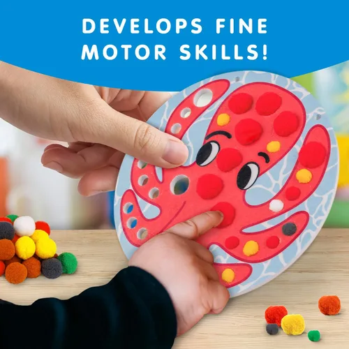 Vista 3 de National Geographic - Kit de manualidades con pompones para niños, kit de manualidades para niños pequeños, arte preescolar, manualidades para niños