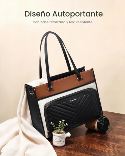 Vista 7 de LOVEVOOK PU Leather Laptop Bag for Women Work Purse Teacher Computer Tote Black