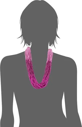 Vista 3 de Collar bohemio hecho a mano con cuentas para mujeres y niñas por Ishvaku
