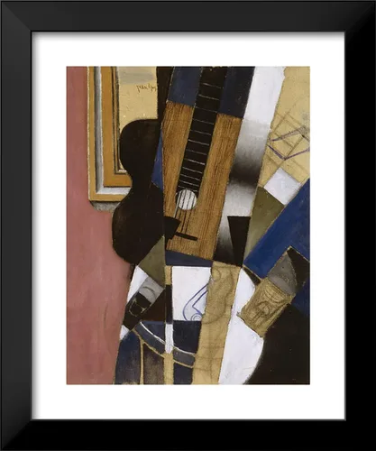 Vista 2 de ArtDirect Gris, Juan 20x24 Black Modern Framed Art Print Titled: Guitar and Pipe
