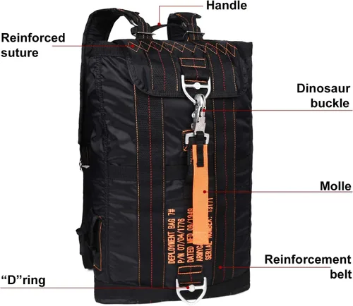 Vista 4 de HYKING AIR FORCE - Mochila táctica de paracaídas con hebilla de paracaídas