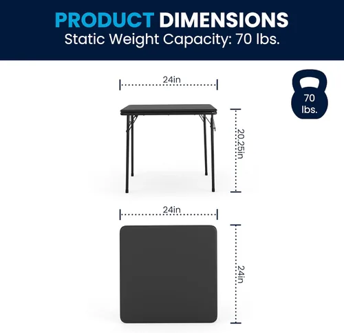 Vista 4 de HBCY Creations Juego de mesa y sillas plegables para niños de 5 piezas, diseño negro, ligero y portátil, función de bloqueo de seguridad, asientos