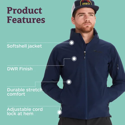 Vista 4 de MARMOT Chaqueta Alsek para hombre, ligera, resistente al agua Azul ártico