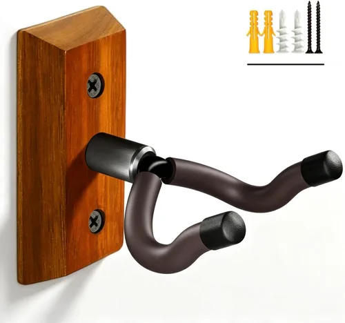 Vista 13 de Colgador de pared para guitarra, 2 piezas, gancho de madera de haya, soporte para guitarra Beech Wood