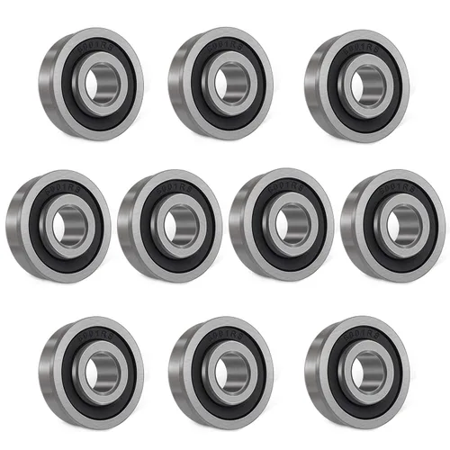 Vista 9 de ID 1/2" x OD 1-1/8" rodamientos de bolas con brida 10 unidades para cortacésped, carretillas, carros y camiones de mano, alternativos a MTD, 12118