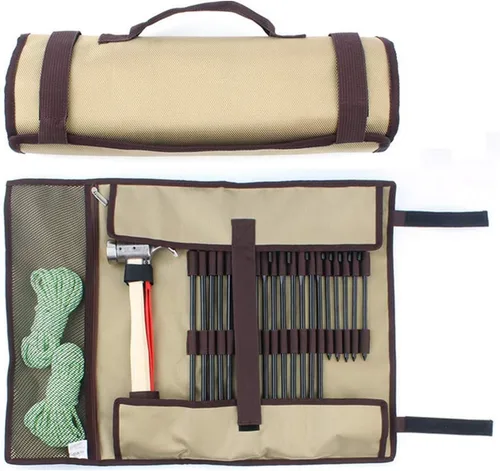 Vista 5 de TINTON LIFE® Bolsa de almacenamiento de clavos y martillos de alta resistencia, estacas Oxford, estacas, estacas, bolsa de soporte, no incluidas