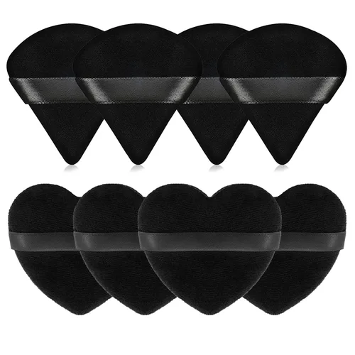 Vista 27 de 12 piezas de polvo en forma de corazón, soplo cosmético para cara, lavable, reutilizable, suave, esponja en polvo, esponja de maquillaje