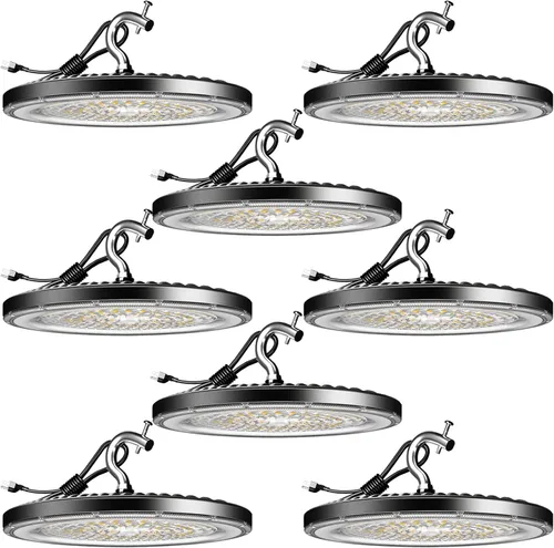 Vista 10 de Lightdot Smart 200W LED High Bay Light 30000lm UFO High Bay Shop Light, AC100-277V 5000K Luz de día con enchufe para granero/garaje de 22-32 pies