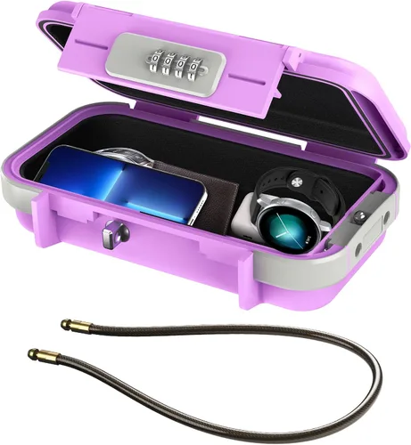 Vista 12 de ORIA Funda de seguridad portátil, caja de seguridad portátil, caja de seguridad con combinación de 4 dígitos, caja de seguridad para teléfonos