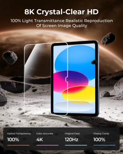 Vista 7 de DIMONCOAT Paquete de 2 protectores de pantalla para iPad A16 de 11 pulgadas 2025 / para iPad de 10.9 pulgadas 2022, vidrio templado con bandeja