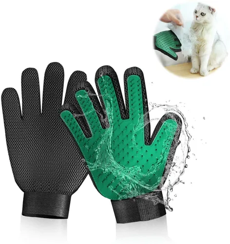 Vista 10 de Guante de aseo para deshedding - Cepillo removedor de pelo de mascotas eficiente para perros, gatos, caballos (pelo largo y corto)