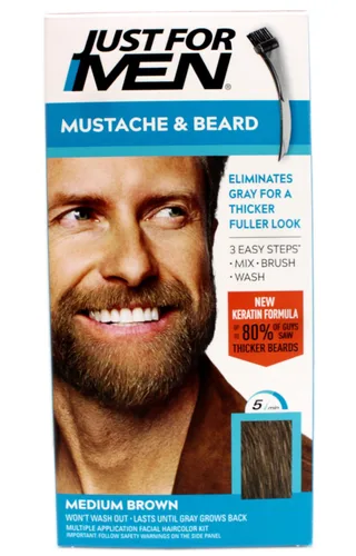 Vista 22 de JUST FOR MEN Gel de color para bigote y barba M-45, marrón oscuro 1 cada uno (paquete de 2)