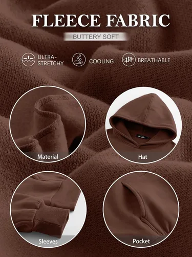 Vista 6 de Trendy Queen - Sudaderas extragrandes con capucha para mujer, suéteres de manga larga, sin botones, de vellón, de otoño, ropa de invierno