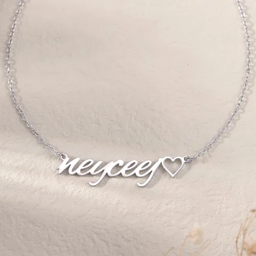 Vista 6 de Collar personalizado con nombre, collares de plata de ley personalizados para mujer, collares con nombre personalizado, colgante, joyería regalos