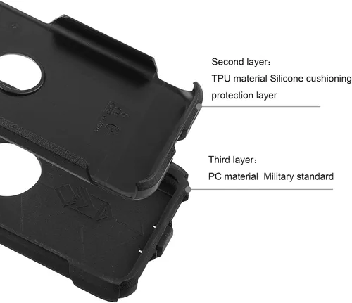 Vista 2 de Funda de teléfono para iPhone SE 2020/2022 de 2 capas resistente a prueba de golpes, con bolsillos, a prueba de caídas, para iPhone SE 3ª y 2ª Negro