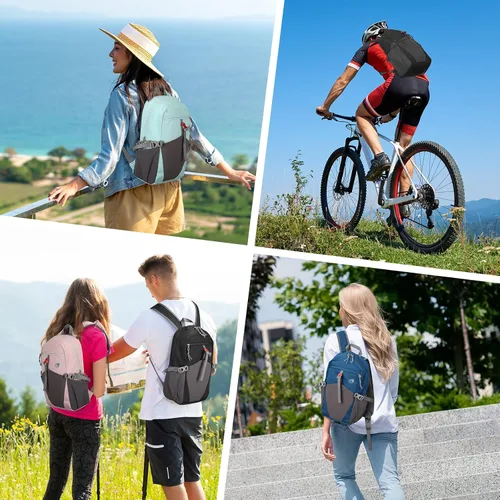 Vista 7 de Mochila de senderismo para niños, pequeña mochila impermeable para Azul