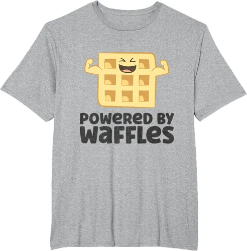 Vista 45 de Camiseta de gofres para el desayuno con diseño de gofres, Blanco, S