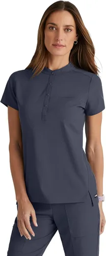 Vista 8 de BARCO Grey's Anatomy Spandex Stretch Direct - Camiseta médica para mujer, cuello a presión Bahama