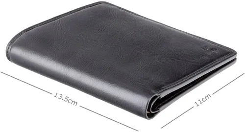 Vista 3 de VISCONTI Tuscany Colection Matteo TSC49 - Cartera de piel auténtica con bloqueo RFID seguro, Negro -, Billetera para efectivo y tarjeta