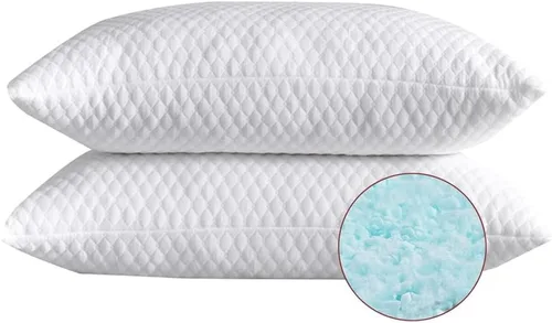 Vista 11 de NTCOCO Almohadas de cama de espuma viscoelástica trituradas para dormir, tamaño estándar, con almohada hipoalergénica extraíble lavable para dormir