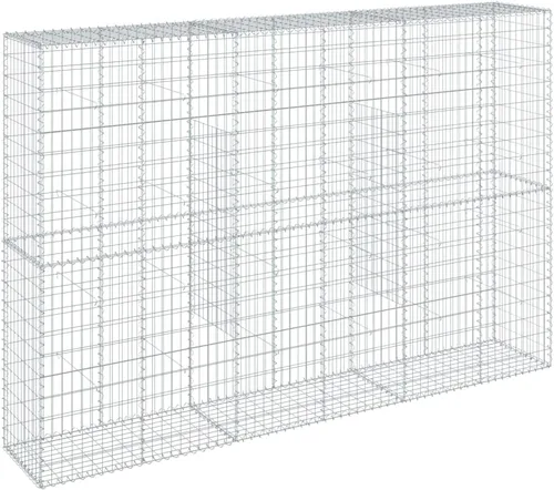 Vista 38 de vidaXL Cesta de gavión con tapa, 39.4 x 19.7 x 39.4 pulgadas, hierro galvanizado rectangular, resistente a la intemperie, montaje sin herramientas