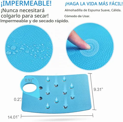 Vista 3 de Alfombrilla antideslizante para taburete de ducha, almohadilla para silla de ducha con respaldo adhesivo, cojín impermeable de secado rápido