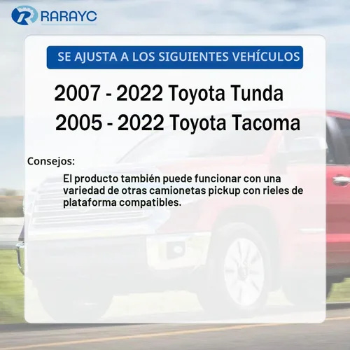 Vista 2 de 6 accesorios para riel de cama para Toyota Tacoma y Toyota Tundra