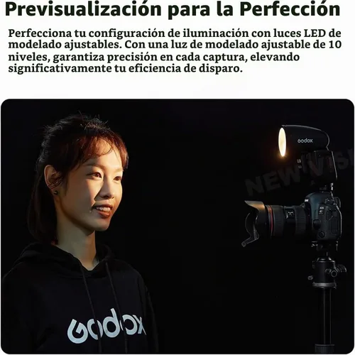 Vista 7 de Godox V1 Pro C V1Pro-C versión USA Flash de cámara compatible con cámara Canon Flash Speedlite, 76Ws 2.4G TTL 1/8000 HSS, 500 flash de potencia
