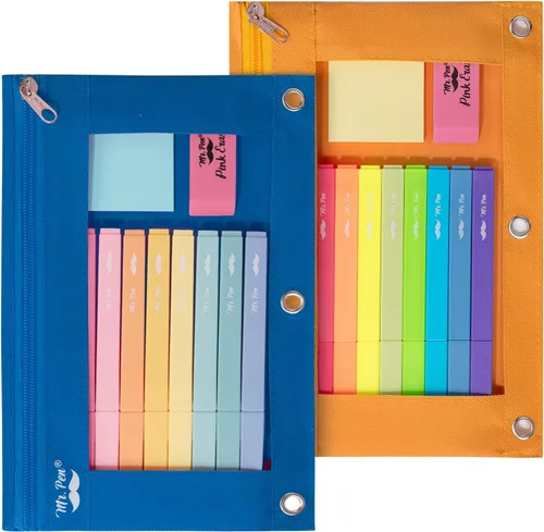 Vista 29 de Mr. Pen - Estuche para lápices de 2 piezas - Estuche con cremallera para lápices para carpeta de 3 anillas
