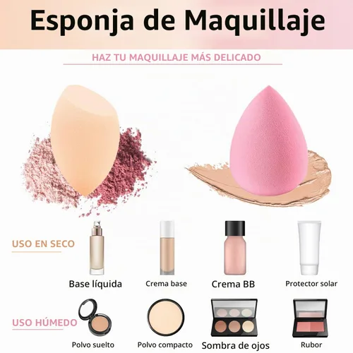 Vista 5 de Juego de brochas de maquillaje y esponjas de maquillaje profesional, juego de brochas de base de maquillaje de doble extremo, brocha de maquillaje