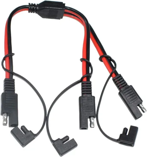 Vista 3 de Cable de conector automotriz de alimentación SAE CC de 10 AWG, divisor en Y, cable de extensión SAE 1 a 2, apto para conexión y transferencia