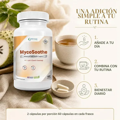 Vista 4 de MycoSoothe Fórmula avanzada para el cabello, la piel, las uñas y la inmunidad - 60 cápsulas