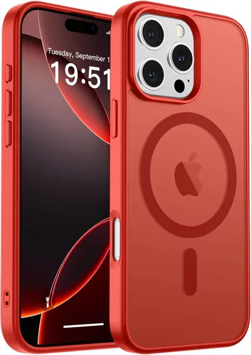 Vista 69 de zapica Funda magnética para iPhone Air, con protector de pantalla de vidrio templado, compatible con MagSafe, translúcida mate, a prueba de golpes