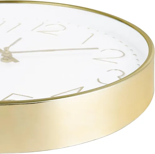 Vista 7 de Lafocuse Reloj de pared analógico moderno de 12 pulgadas, color blanco y Dorado