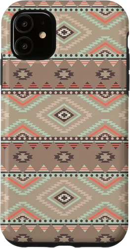 Vista 8 de Funda rústica para iPhone 16 con patrón azteca occidental bohemio