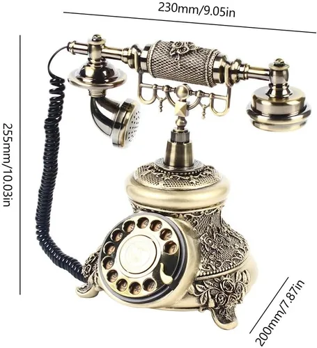 Vista 2 de Teléfono vintage para oficina en casa, teléfono fijo, antiguo teléfono antiguo con control de volumen, teléfonos clásicos de la vieja escuela