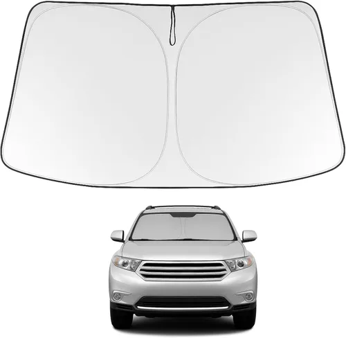 Vista 24 de Proadsy Parasol para parabrisas Rivian R1S 2022-2025 2026 de 4 capas plegable, protector de parasol frontal que bloquea los rayos UV, mantiene