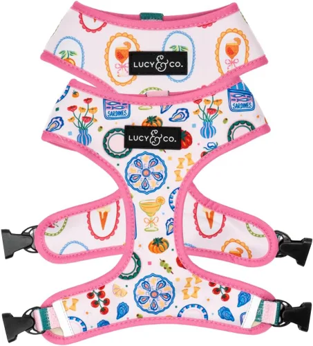 Vista 23 de Lucy & Co. Lindo arnés reversible para perros con cuello halter para caminar, el mejor diseño de arneses para mascotas XS a XL, chaleco acolchado